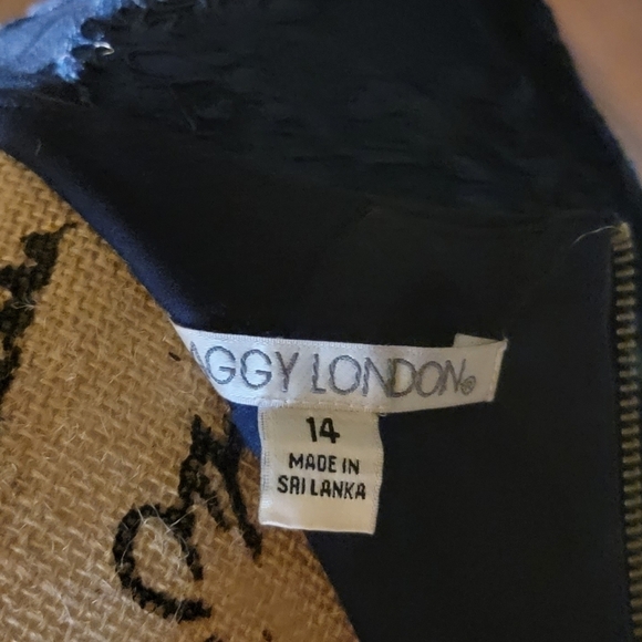 Maggie London Navy Dress. Lace & Back Zipper. Size 14. Great used condition. - Picture 5 of 5
